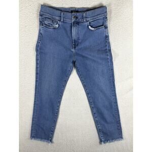 Theory Brand Jeans Womens 30x25 Blue Slim Straight Crop Medium Wash 5 Pocket